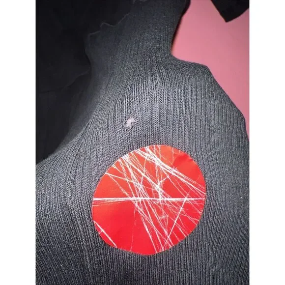 NWT Zara M DRESS ribbed BLACK long Stretchy Comfy SLIT - Picture 2 of 4